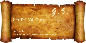 Greff Vénusz névjegykártya